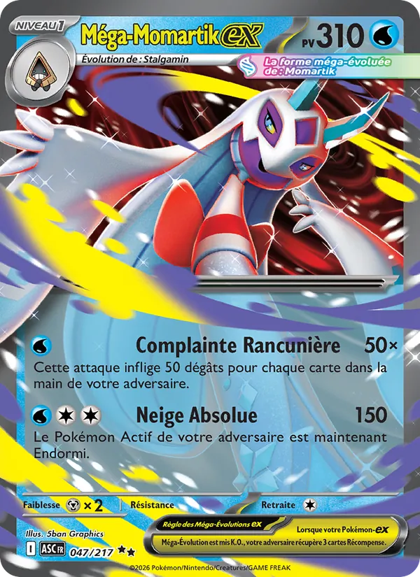 Carte Pokémon Méga-Momartik-ex 047/217 de l'extension Héros Transcendants
