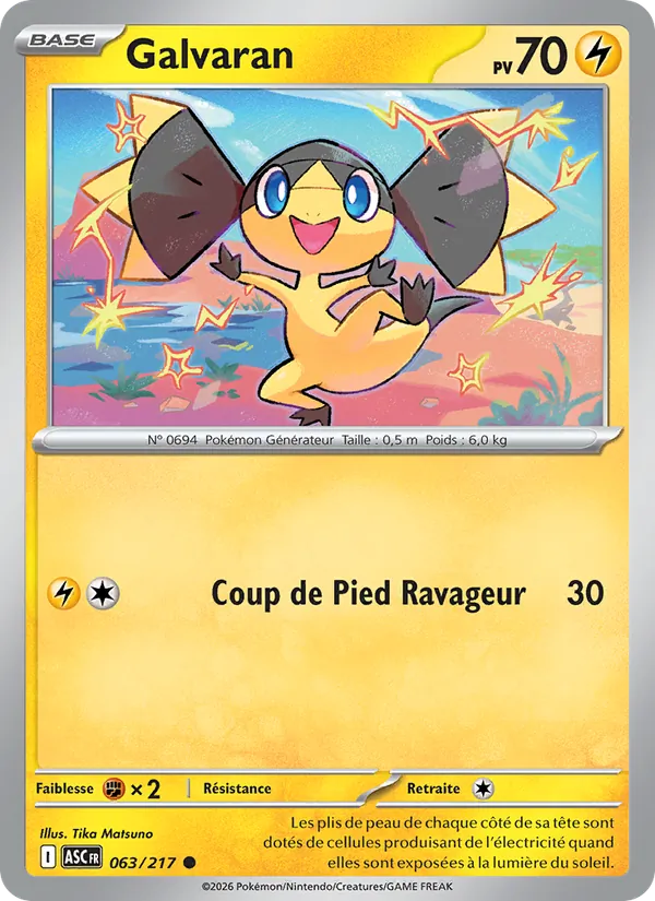 Carte Pokémon Galvaran 063/217 de l'extension Héros Transcendants