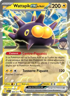 Carte Pokémon Wattapik-ex de Nabil 068 — Héros Transcendants