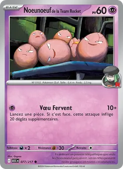 Carte Pokémon Noeunoeuf de la Team Rocket 077 — Héros Transcendants