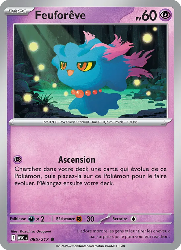 Carte Pokémon Feuforêve 085/217 de l'extension Héros Transcendants