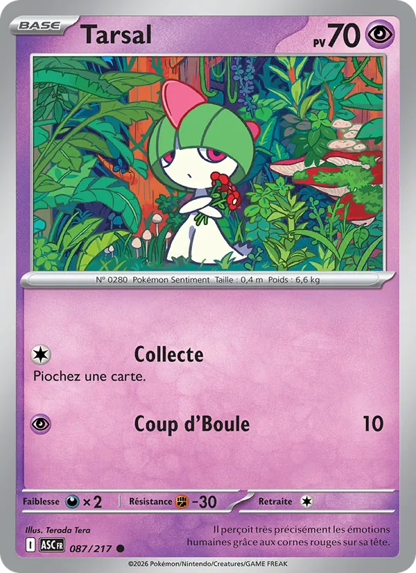 Carte Pokémon Tarsal 087/217 de l'extension Héros Transcendants