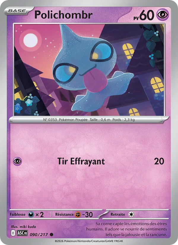Carte Pokémon Polichombr 090/217 de l'extension Héros Transcendants