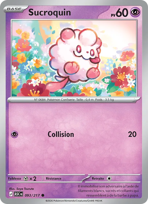 Carte Pokémon Sucroquin 093/217 de l'extension Héros Transcendants