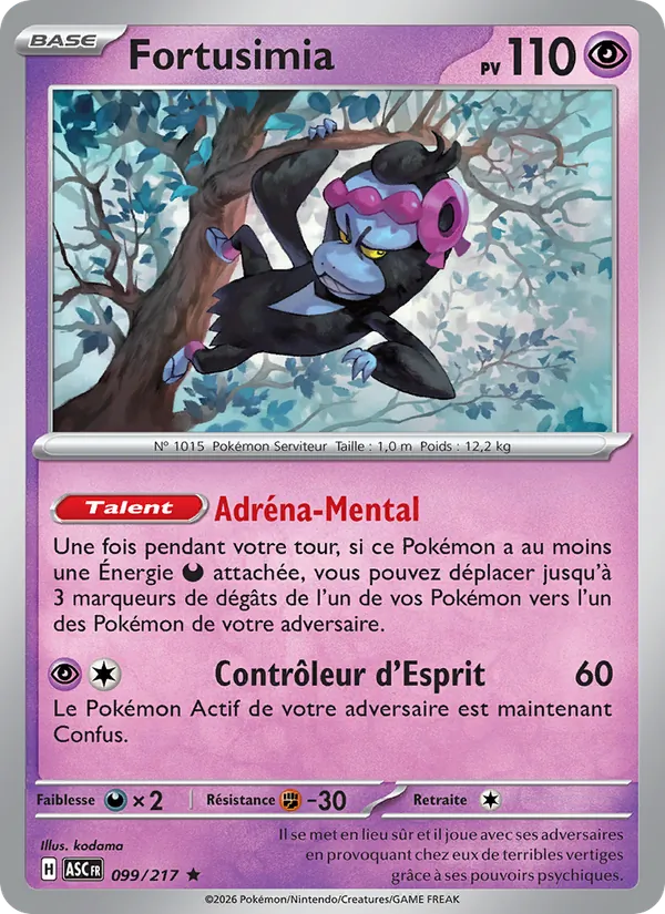 Carte Pokémon Fortusimia 099/217 de l'extension Héros Transcendants