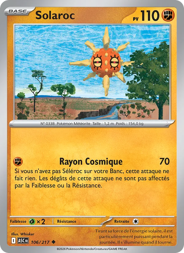 Carte Pokémon Solaroc 106/217 de l'extension Héros Transcendants