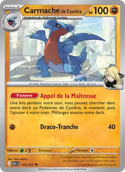 Carte Pokémon Carmache de Cynthia 110 — Héros Transcendants
