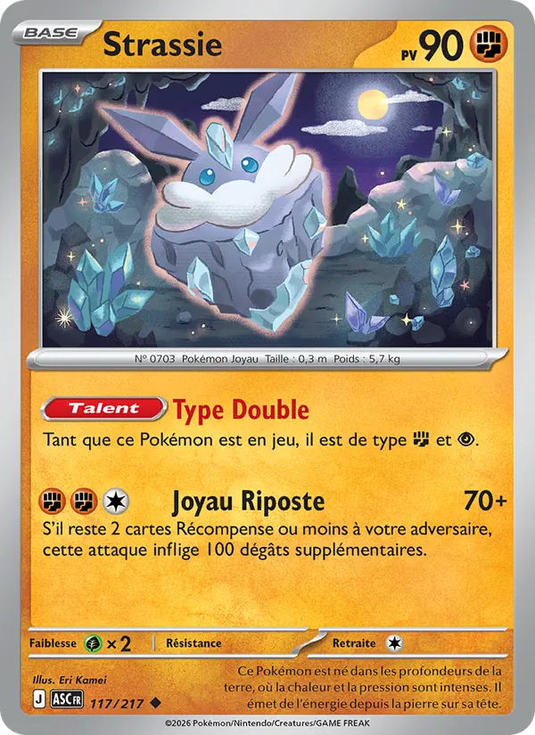 Carte Pokémon Strassie 117/217 de l'extension Héros Transcendants