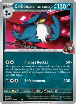 Carte Pokémon Corboss de la Team Rocket 127 — Héros Transcendants