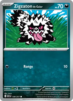 Carte Pokémon Zigzaton de Galar 130 — Héros Transcendants