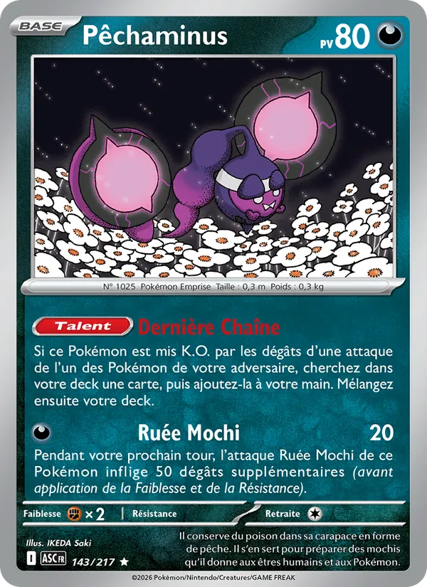 Carte Pokémon Pêchaminus 143/217 de l'extension Héros Transcendants