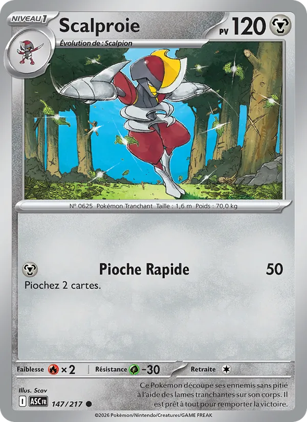 Carte Pokémon Scalproie 147/217 de l'extension Héros Transcendants