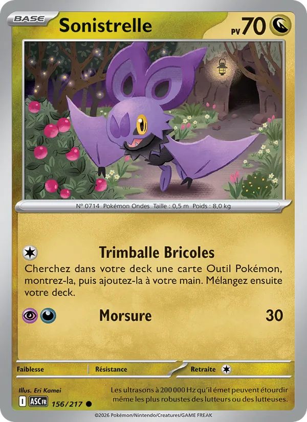 Carte Pokémon Sonistrelle 156/217 de l'extension Héros Transcendants