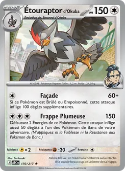 Carte Pokémon Étouraptor d'Okuba 170 — Héros Transcendants