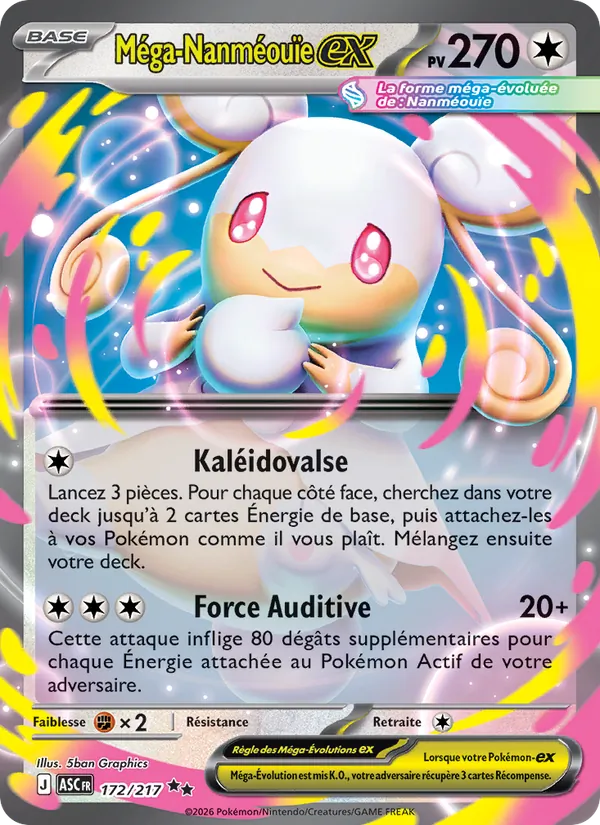 Carte Pokémon Méga-Nanméouïe-ex 172/217 de l'extension Héros Transcendants