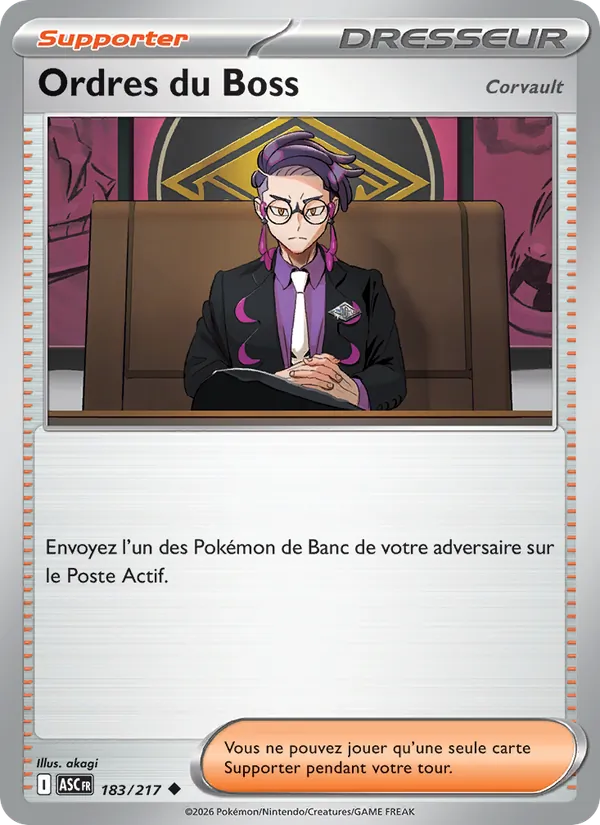 Carte Pokémon Ordres du Boss 183/217 de l'extension Héros Transcendants