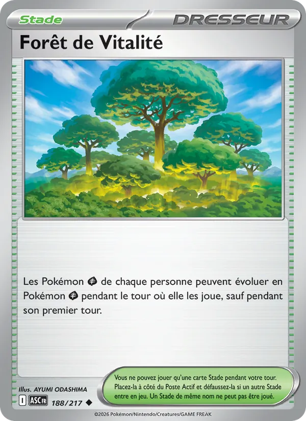 Carte Pokémon Forêt de Vitalité 188/217 de l'extension Héros Transcendants