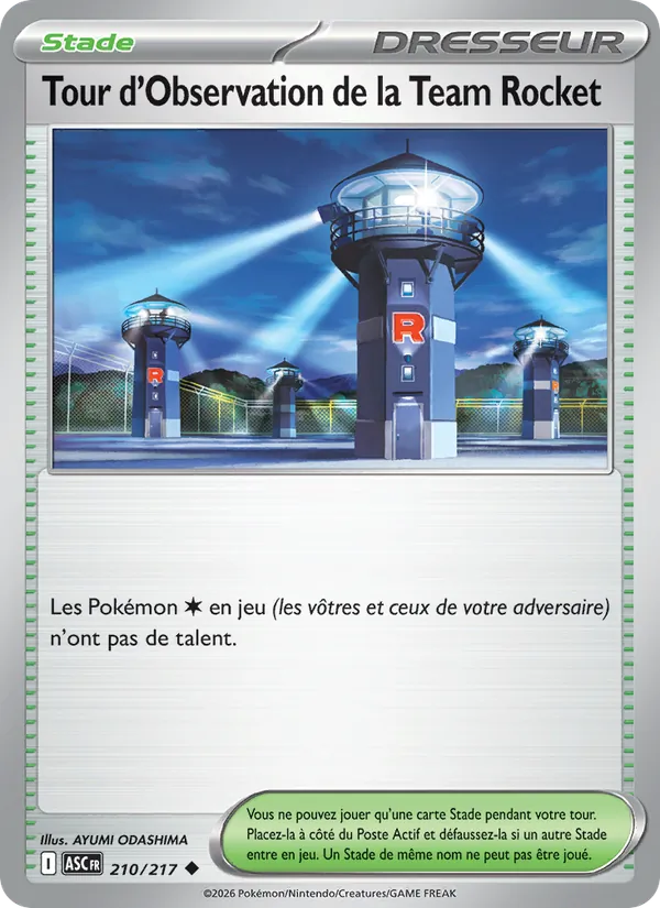 Carte Pokémon Tour d'Observation de la Team Rocket 210/217 de l'extension Héros Transcendants
