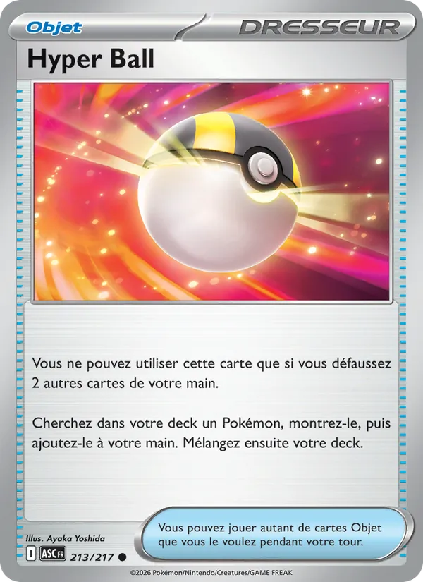 Carte Pokémon Hyper Ball 213/217 de l'extension Héros Transcendants