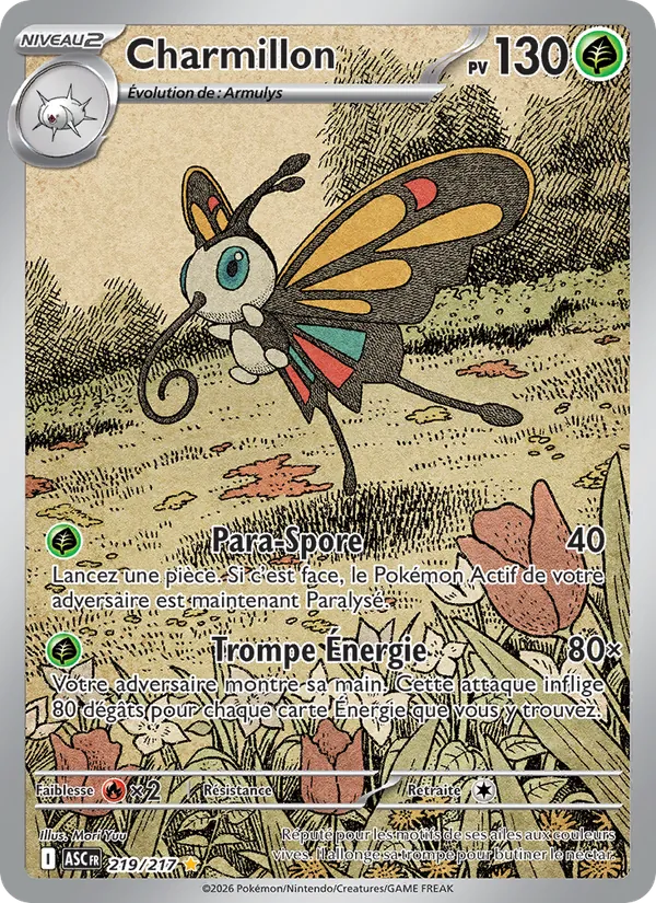 Carte Pokémon Charmillon 219/217 de l'extension Héros Transcendants