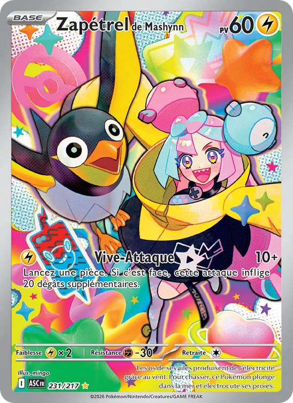 Carte Pokémon Zapétrel de Mashynn 231/217 de l'extension Héros Transcendants