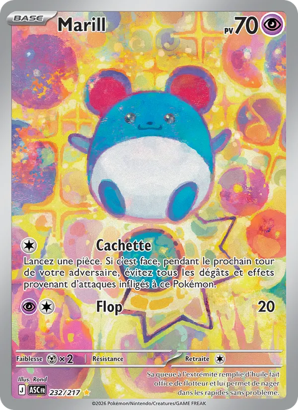 Carte Pokémon Marill 232/217 de l'extension Héros Transcendants