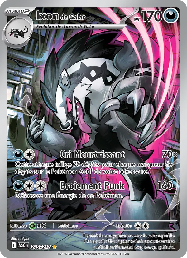 Carte Pokémon Ixon de Galar 245/217 de l'extension Héros Transcendants