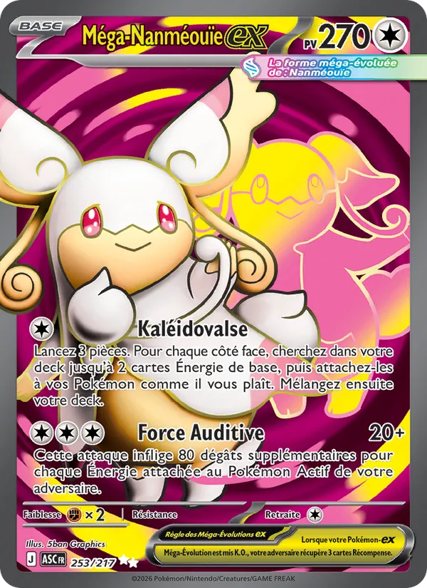 Carte Pokémon Méga-Nanméouïe-ex 253/217 de l'extension Héros Transcendants
