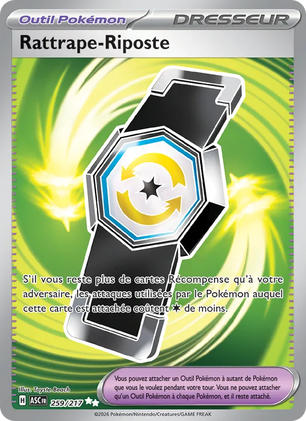 Carte Pokémon Rattrape-Riposte 259/217 de l'extension Héros Transcendants