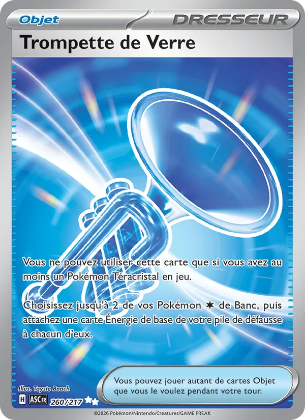 Carte Pokémon Trompette de Verre 260/217 de l'extension Héros Transcendants