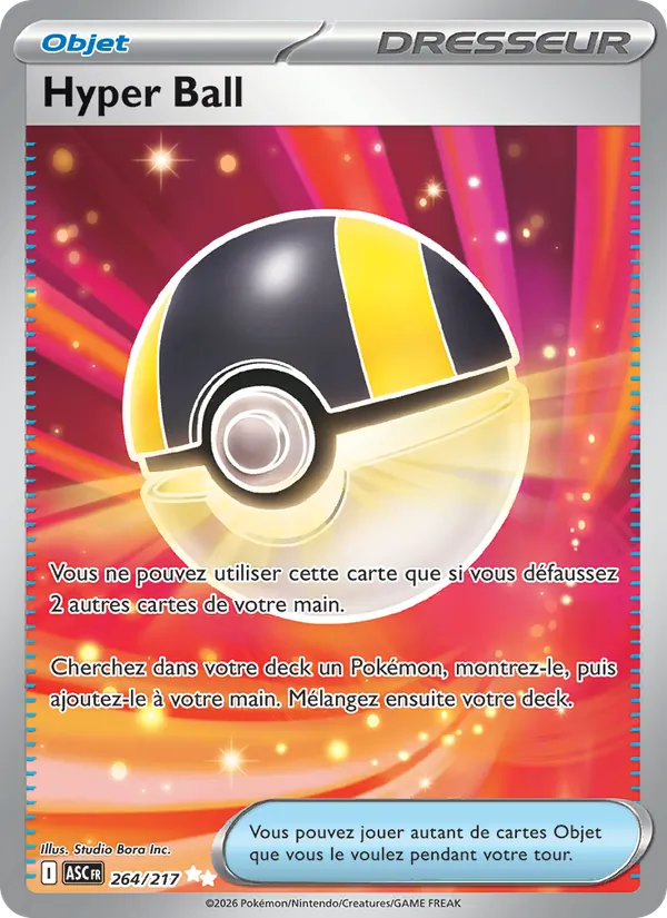 Carte Pokémon Hyper Ball 264/217 de l'extension Héros Transcendants