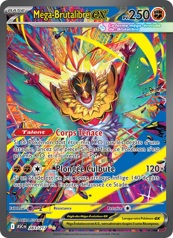 Carte Pokémon Méga-Brutalibré-ex 283/217 de l'extension Héros Transcendants