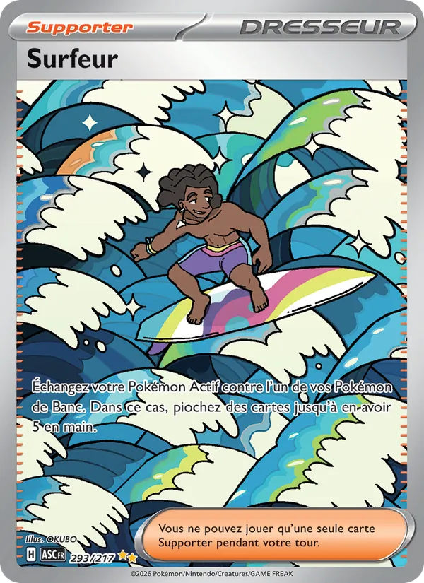 Carte Pokémon Surfeur 293/217 de l'extension Héros Transcendants