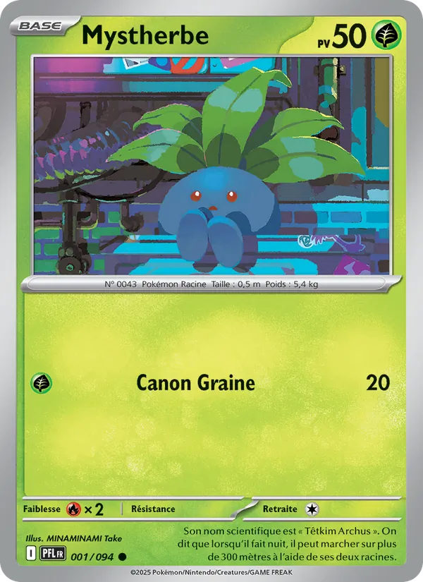 Carte Pokémon Mystherbe 001/94 de l'extension Flammes Fantasmagoriques