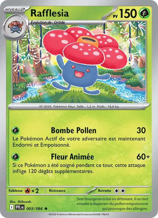 Carte Pokémon Rafflesia 003/94 de l'extension Flammes Fantasmagoriques