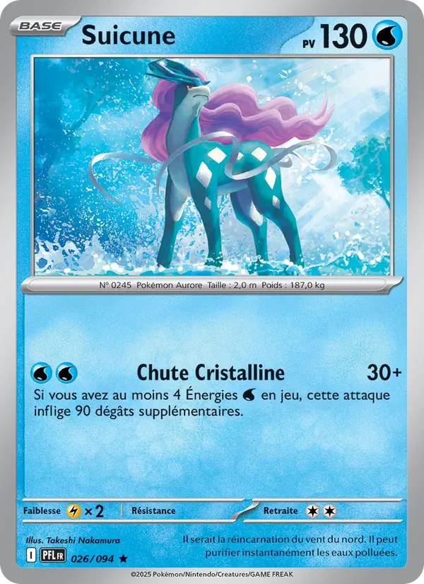 Carte Pokémon Suicune 026/94 de l'extension Flammes Fantasmagoriques