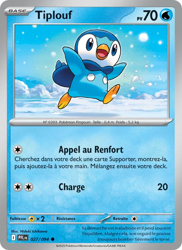 Carte Pokémon Tiplouf 027/94 de l'extension Flammes Fantasmagoriques