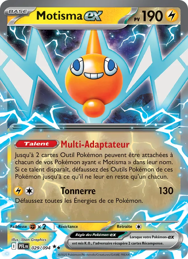 Carte Pokémon Motisma-ex 029/94 de l'extension Flammes Fantasmagoriques