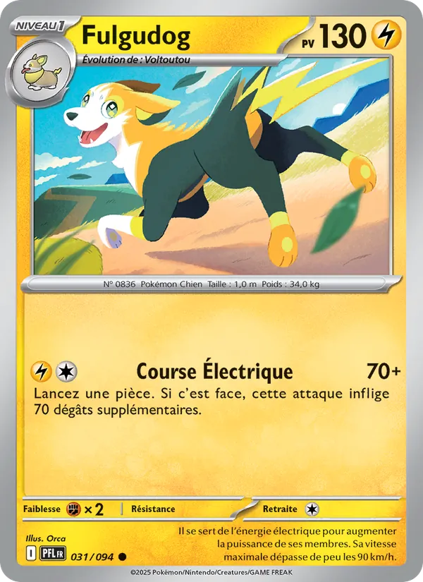 Carte Pokémon Fulgudog 031/94 de l'extension Flammes Fantasmagoriques