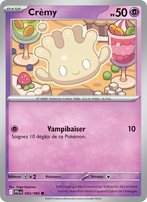 Carte Pokémon Crèmy 043/94 de l'extension Flammes Fantasmagoriques