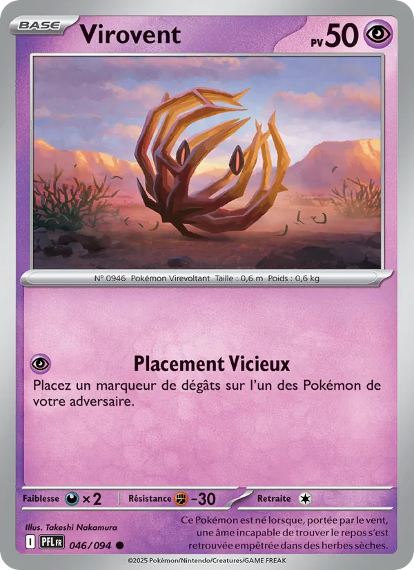 Carte Pokémon Virovent 046/94 de l'extension Flammes Fantasmagoriques