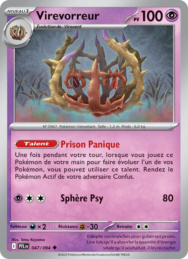 Carte Pokémon Virevorreur 047/94 de l'extension Flammes Fantasmagoriques