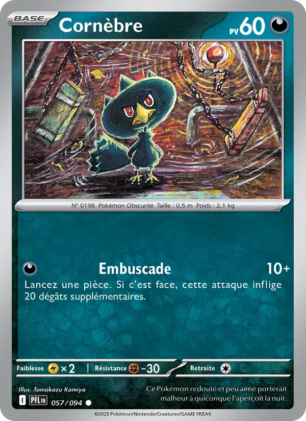 Carte Pokémon Cornèbre 057/94 de l'extension Flammes Fantasmagoriques