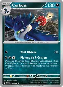 Carte Pokémon Corboss 058