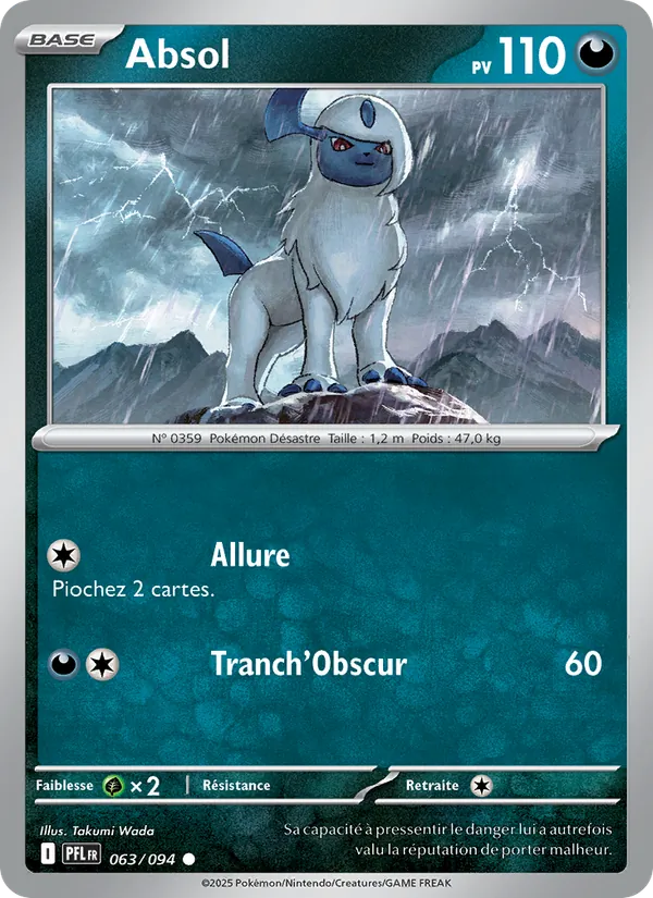 Carte Pokémon Absol 063/94 de l'extension Flammes Fantasmagoriques