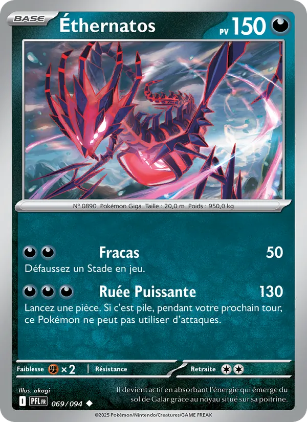 Carte Pokémon Éthernatos 069/94 de l'extension Flammes Fantasmagoriques