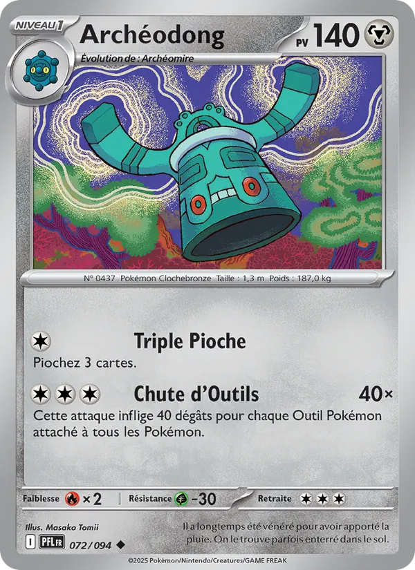 Carte Pokémon Archéodong 072/94 de l'extension Flammes Fantasmagoriques