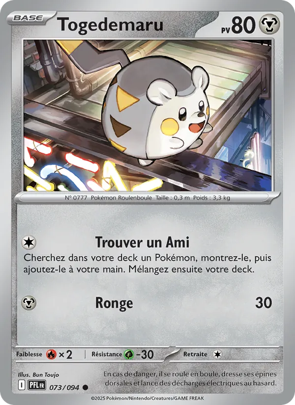 Carte Pokémon Togedemaru 073/94 de l'extension Flammes Fantasmagoriques