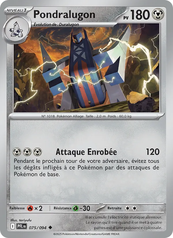 Carte Pokémon Pondralugon 075/94 de l'extension Flammes Fantasmagoriques