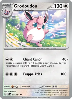 Carte Pokémon Grodoudou 077
